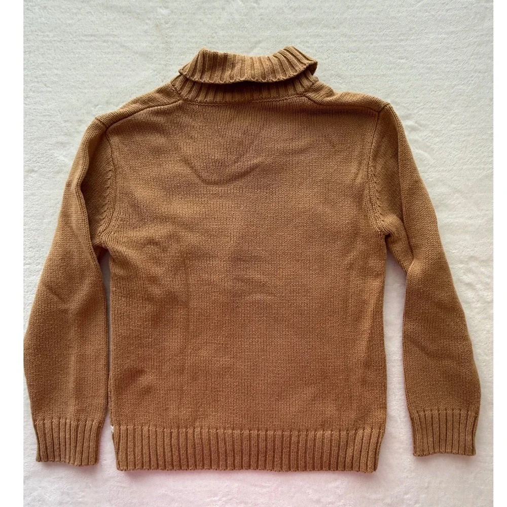 Gymboree Boys Bear Aztec Shawl Collar Sweater Tan Winter Pullover Size 7/8